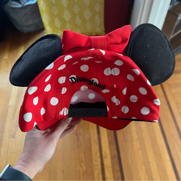 NEW Disney Minnie Mouse hat ears bow polka dot youth red - Picture 5 of 6
